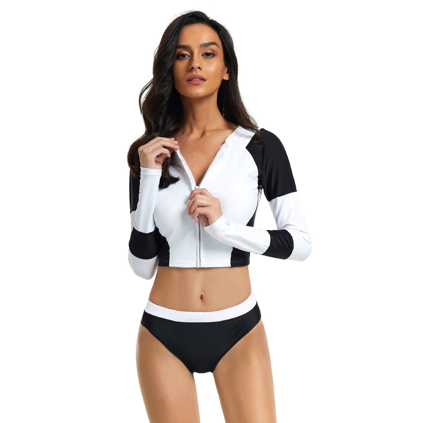 European And American Surf Wear Split Long-sleeved Ladies Swimsuit