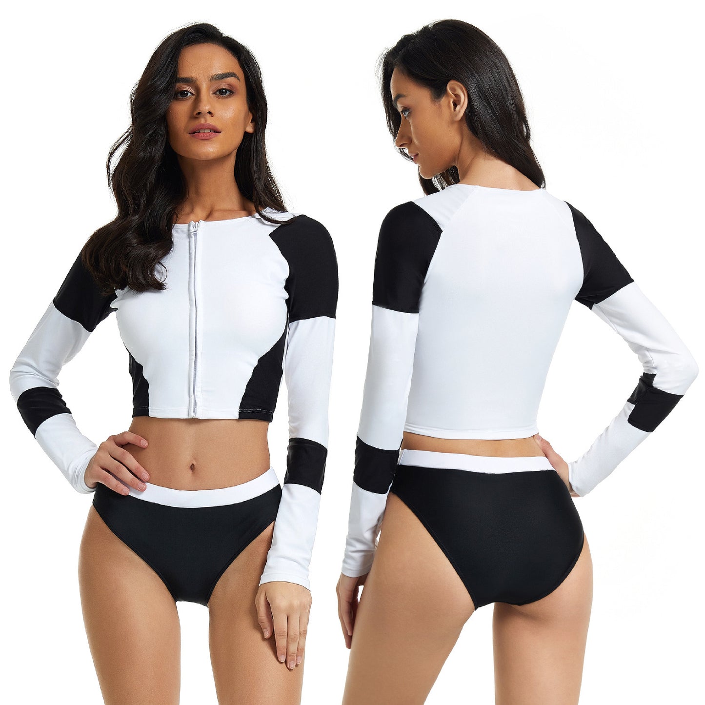 European And American Surf Wear Split Long-sleeved Ladies Swimsuit