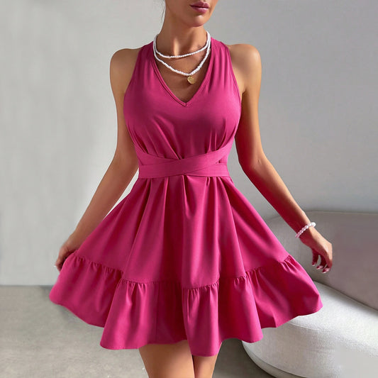 V Neck Summer Dress Women